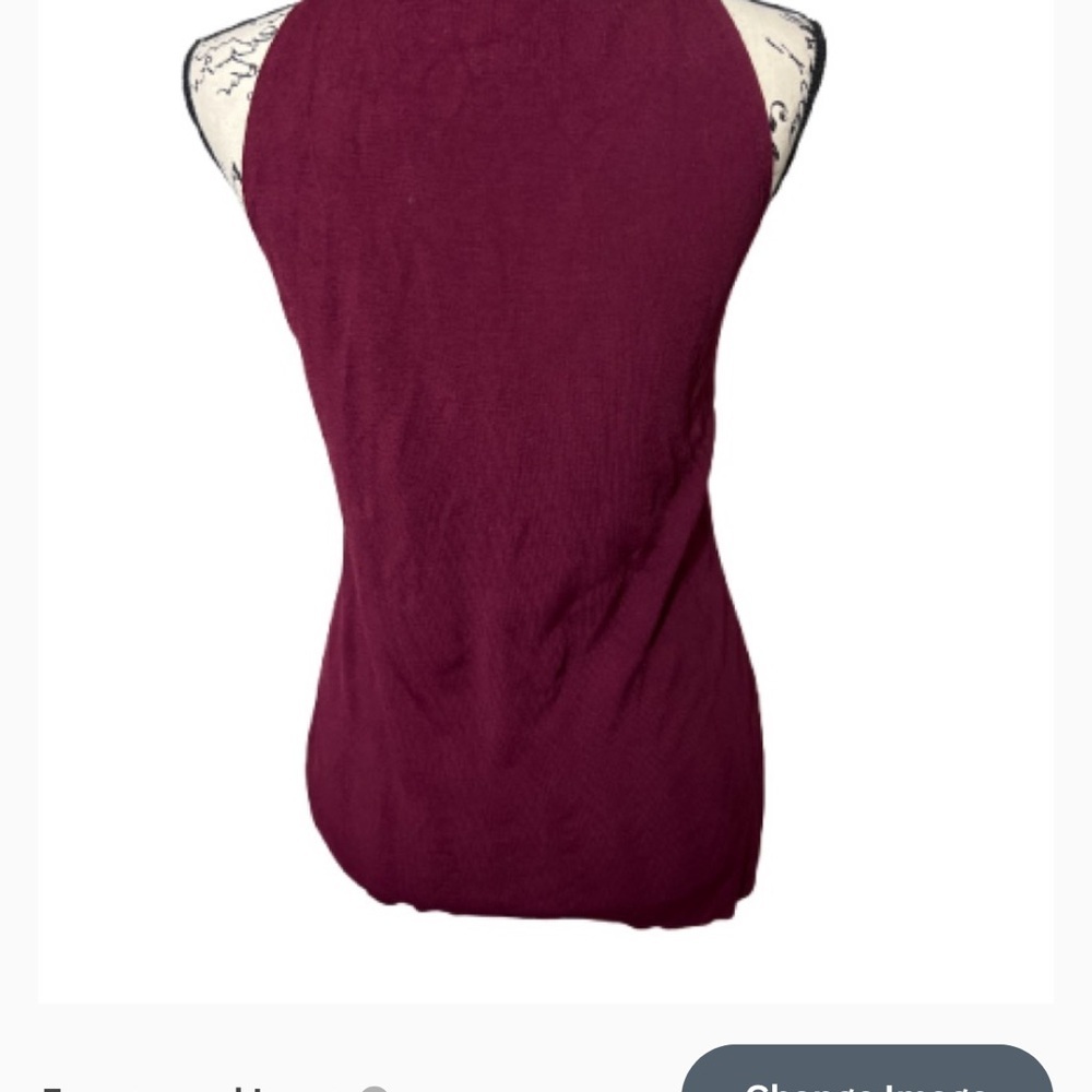 Michael Michael Kors Red Burgundy Sleeveless Mock Turtleneck Cutout Top‎ - Picture 9 of 10